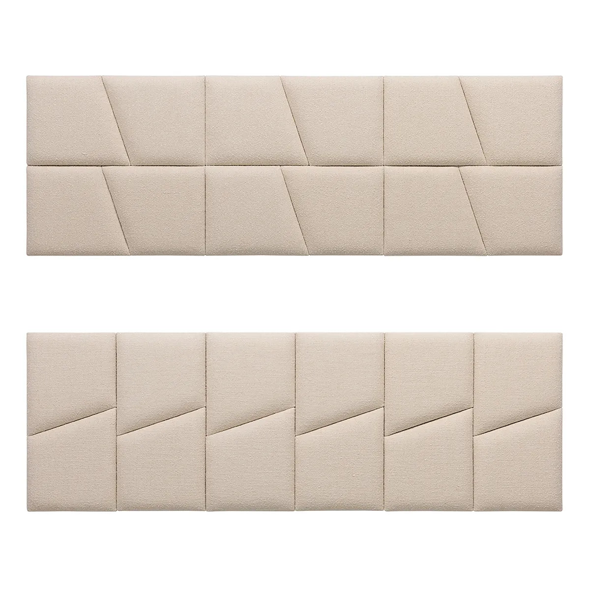 Padded Wall Panels Set 2 Cream two variants on white background Decormania UK